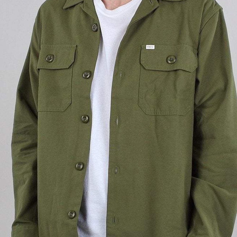 Obey Olive Green Casual Shirt Jacket